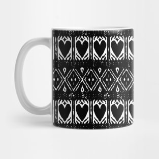 Croatian Traditional Pattern BW Heart Mug